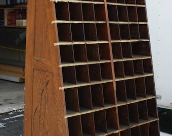 Hardware Store Cabinet / Cubbies early 1900"s Solid Oak