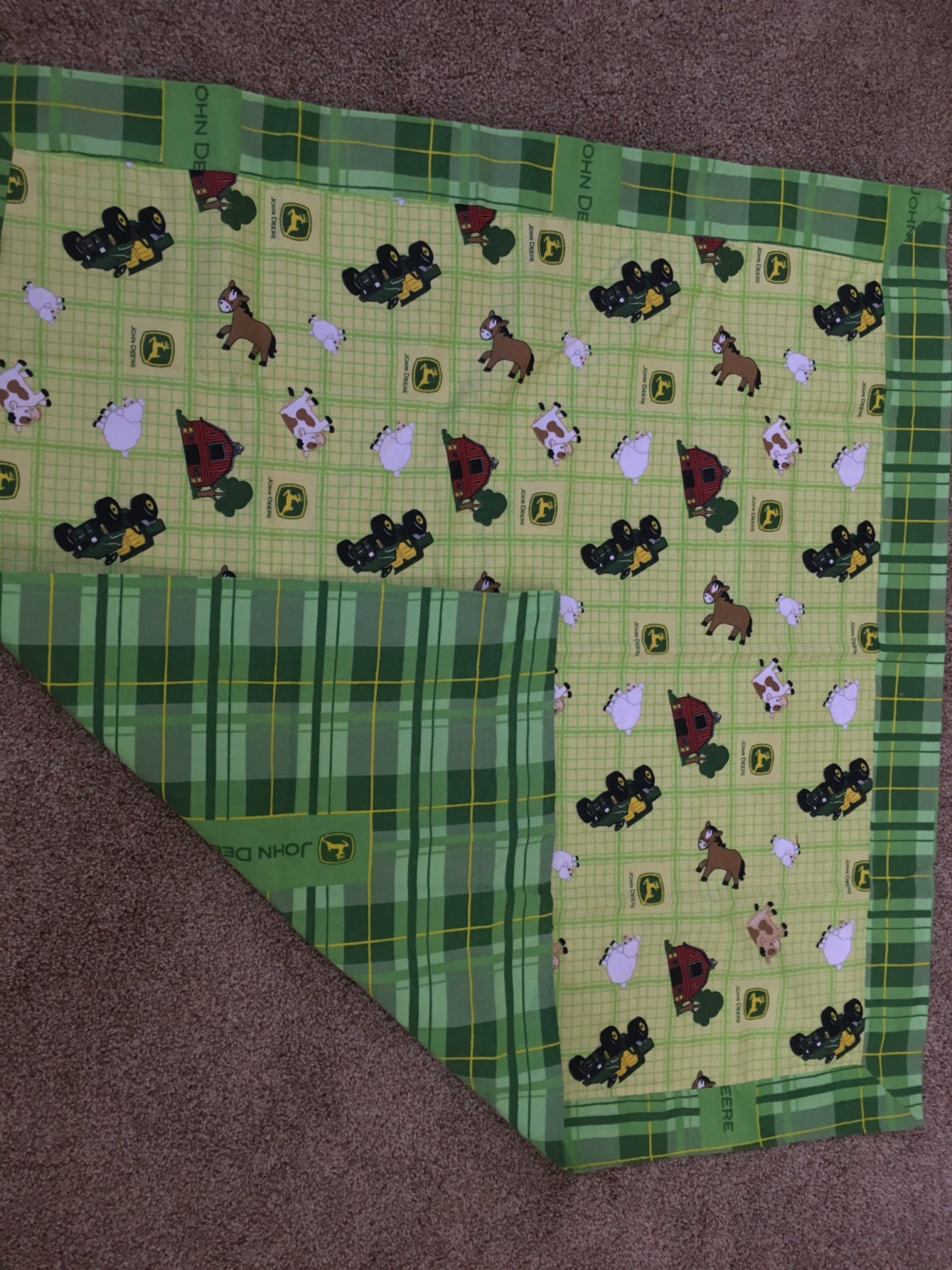 John Deere Barnyard receiving blanket Gift for new Mom