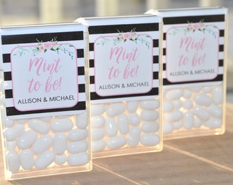 Bridal Shower Favors, Tic Tac Labels Mint To Be, Wedding Favors, Bachelorette Party, Personalized Engagement Favors - Set of 24 Labels
