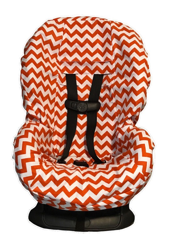Items similar to Orange chevron fabric carseat cover for toddlers cosco
