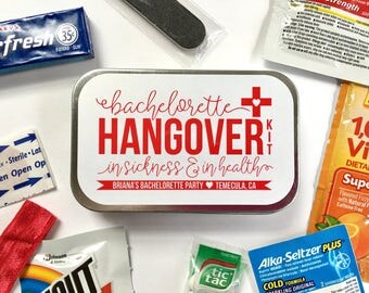 Bachelorette Hangover Kit, Bachelorette Survival Kit, Bachelorette Party Favor, Survival Kit, Bachelorette Recovery Kit, UNFILLED TINS