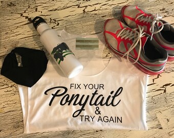 FIx your Ponytail and try again tri blend tank