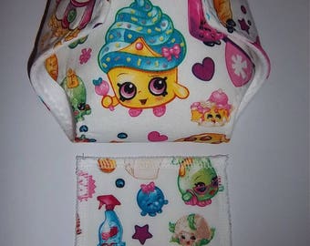 Baby Doll Diaper/wipe - popular collectible characters - adjustable for bitty baby and 15/16 dolls