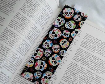Sugar Skulls Bookmark / Fabric Bookmark / Skulls / Teacher Appreciation / Bookmark