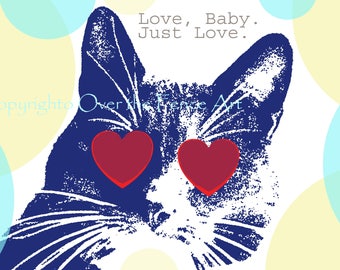 Funny Cat Photo Card Love Baby, Just Love
