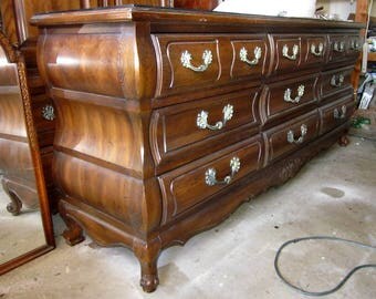 French Bombe Triple Dresser~CUSTOM PAINT FINISH~Solid Walnut~Shipping isn't Included