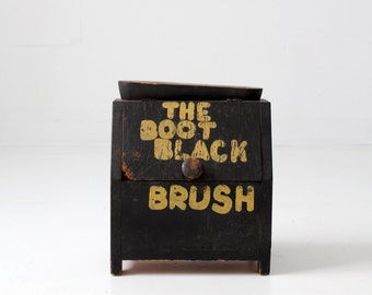 antique boot shine box, primitive shoe shine stand
