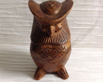 Wood Modernist Owl Sculpture. Vintage 1960, Modernist. Mod, Mid century, Danish Modern, Eames, Bojesen era.