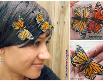 Monarch butterfly hair clip, butterfly accessories, butterfly barrette, monarch barrette, monarch clip