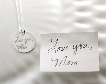 Handwriting jewelry - Handwritten necklace - Actual writing - Signature - Sterling silver - Personalized jewelry - Memorial jewelry