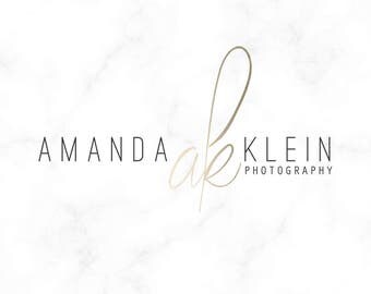 Premade Logo Design - Initial Logo -Script Logo - Gold Logo - Modern Logo - Metallic Gold Logo - Photography Logo - Etsy Shop Logo - Logo