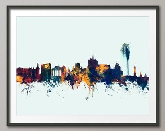 Geneva Skyline, Geneva Switzerland Cityscape Art Print (2679)