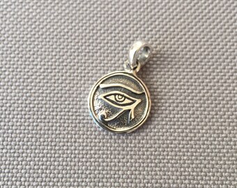 Eye of Horus . Egyptian . Sterling Silver . Pendant . Role Chain (Optional) . Necklace