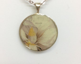 Flower Postage Stamp Necklace