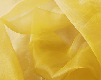 Crystal Organza Dark Yellow 58 Inch Fabric by the Yard - 1 yard