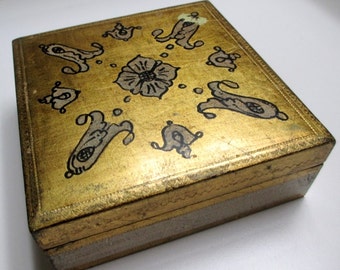 Vintage Gilded Florentia Italian Box