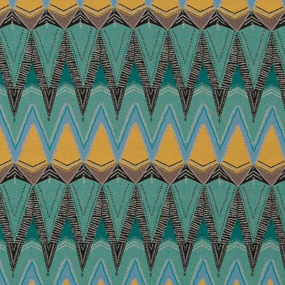 Teal Gold Upholstery Fabric for Furniture Modern Black Gold
