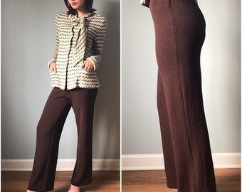 Vintage St. John High Waisted Chocolate Sweater Pants