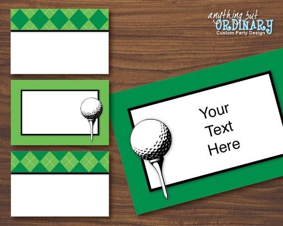 Golf Party Favor Tags Large Editable Golf ParTEE Label Cards