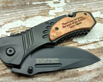 Message Him, Pocket Knife, Engraved Knife, Custom Pocket Knife, Engraved Pocket Knife, Groomsman Gift, Message Knife, Valentine's Day