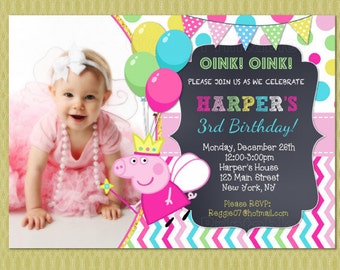 Peppa Pig Invitation, Peppa Pig Birthday Invitations, Peppa Pig Printable, Peppa Pig Party Personalized, Peppa Pig Birthday