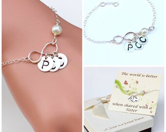 Mother bracelet, Personalized Infinity sterling silver bracelet. Mother of the bride bracelet, Mother of the groom bracelet.