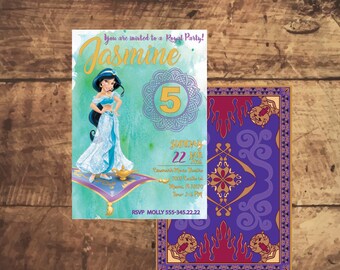 PRINCESS JAMINE ALADDIN Birthday invitation, Disney, disney princess, printable, Invitacion, invitation d'anniversaire, invito compleanno
