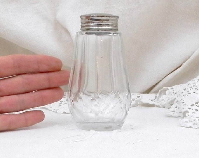 Vintage French Mid Century Glass and Metal Sugar Shaker, Dispenser, French Decor, French Country Decor, Kitchenalia, Brocante, Kitchen