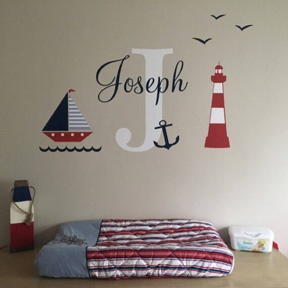 Nautical wall decal sailing wall decal sailing name wall