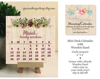 2017 Calendar with Stand | Easel Desk 2017 Calendar | Blooming Flowers | Sale Item