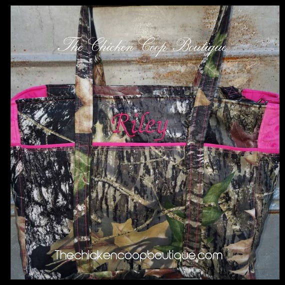 Camouflage Diaper Bag w/personalization Minky fabric accents