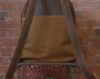 Backpack, Waxed Canvas Backpack, Day Pack, Leather straps, Canvas Bag, Bags, Customized Bag,