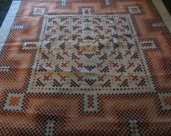 Orange and Brown Dotted Design Scarf