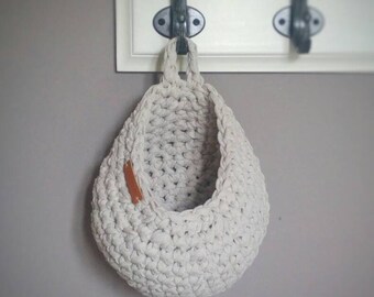 Two crochet baskets, set baskets