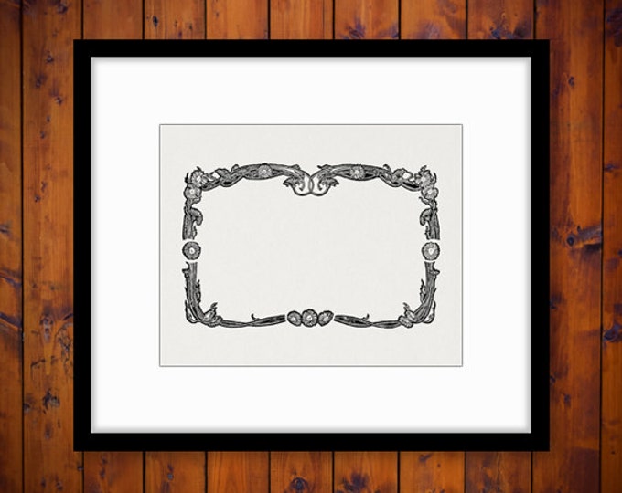 Flower Frame Printable Graphic Image Digital Download Artwork Antique Clip Art Jpg Png Eps HQ 300dpi No.2982