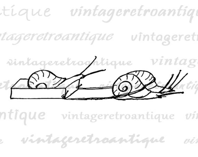 Snail Carriage Image Digital Printable Cute Illustration Graphic Download Vintage Clip Art Jpg Png Eps HQ 300dpi No.3248