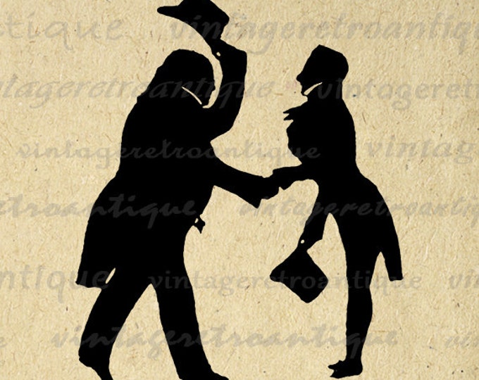 Cordial Meeting Silhouette Printable Graphic Image Top Hat Formal Digital Download Vintage Clip Art Jpg Png Eps HQ 300dpi No.3607