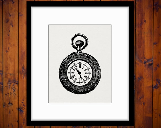 Digital Printable Old Fashioned Pocket Watch Graphic Pocketwatch Download Image Vintage Clip Art Jpg Png Eps HQ 300dpi No.1503