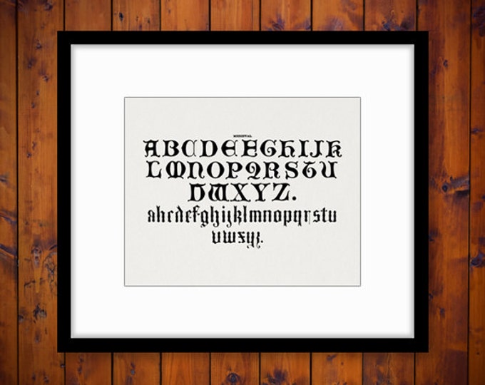 Printable Graphic Ancient Alphabet Digital Medieval Letters Download Image T-Shirts Jpg Png Eps HQ 300dpi No.396