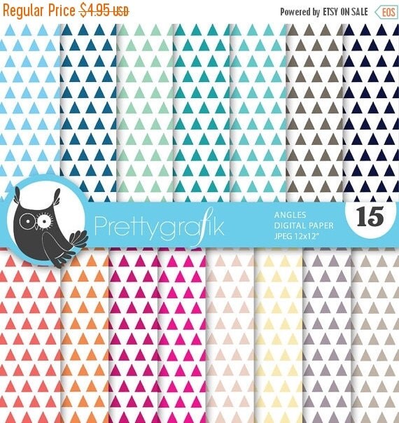80% OFF SALE triangle geometric digital paper, commercial use, scrapbook papers, background - PS637 Il_570xn