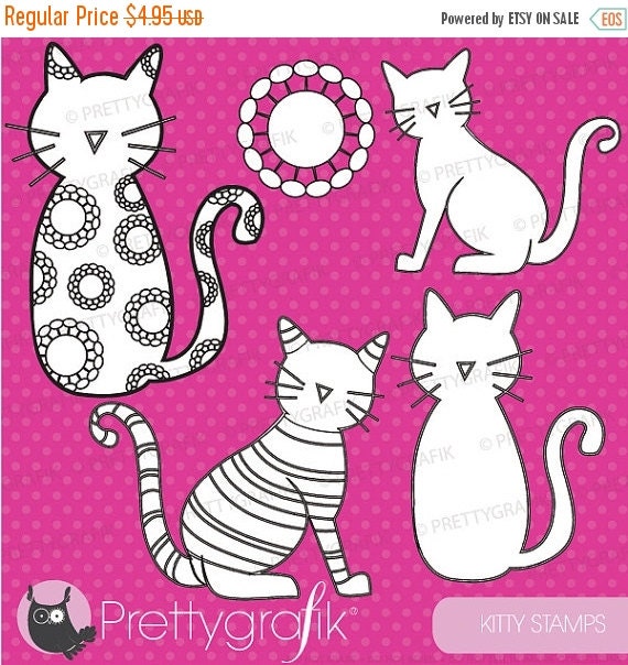 80% OFF SALE Kitty digital stamp commercial use, vector graphics, digital stamp, digital images - DS400 Il_570xn