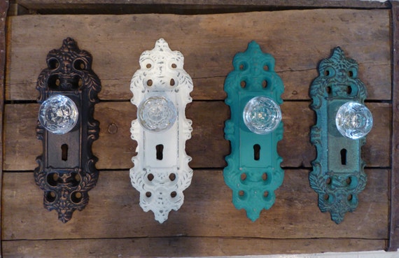 How To Change A Door Knob >> Decorative Vintage Style Cast Iron Door Plate with Glass Knob How To Change A Door Knob >> Decorative Vintage Style Cast Iron Door Plate with Glass Knob