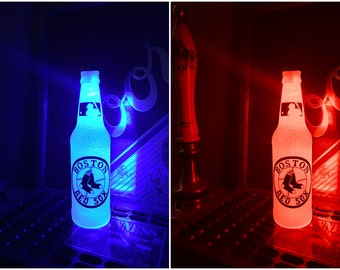 Wireless MLB Boston Red Sox 12 .OZ Beer Lager Ale Pub Bar Pool Neon Man Cave Sign Bottle Steady or Flashing