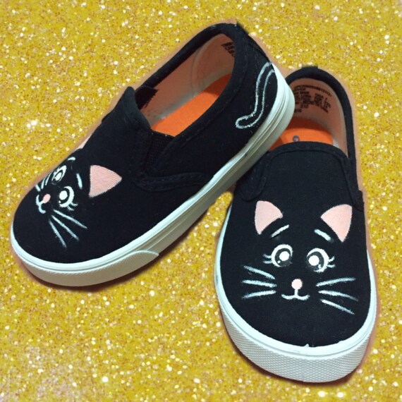 Kitty Cat Shoes Kids Shoes. Black Cat Shoes.