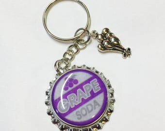 Ellie Badge Inspired Keychain Grape Soda Bottlecap Disney Pixar Up