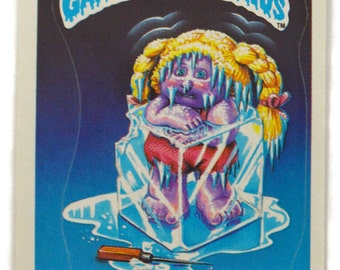 Vintage 80s Garbage Pail Kids Frigid Bridget 32a Series 1 Glossy Sticker Trading Card