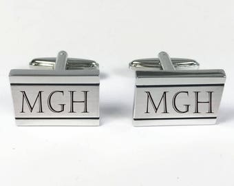 Set of 5 Personalized Cuff Links ,Custom Cuff Links, Engraved Monogrammed cufflinks, Tacks -Groomsman, Groomsmen gifts, free engraving