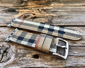 Artisan watch strap apple watch burberrys Hand made !!!