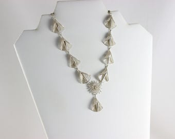 Sterling Silver Filigree Calla Lily Necklace 17 inch Chain