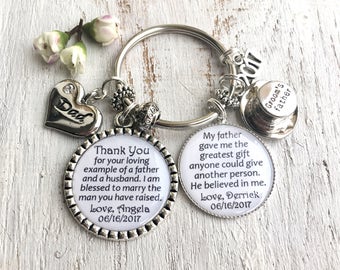Father-of-the-Groom gift from Bride Father-of-the-Groom Keychain Father-in-Law gift from Bride to Parents of the Groom Wedding gift for Dad